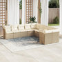 Voir la diapositive 1 : VIDAXL Salon de jardin avec coussins 10 pcs beige resine tressee