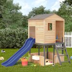 VIDAXL Aire de jeux d'exterieur gris fonce bois massif de sapin