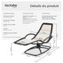 Voir la diapositive 6 : tectake Chaise longue de jardin ergonomique avec mouvement de balancement confortable beige