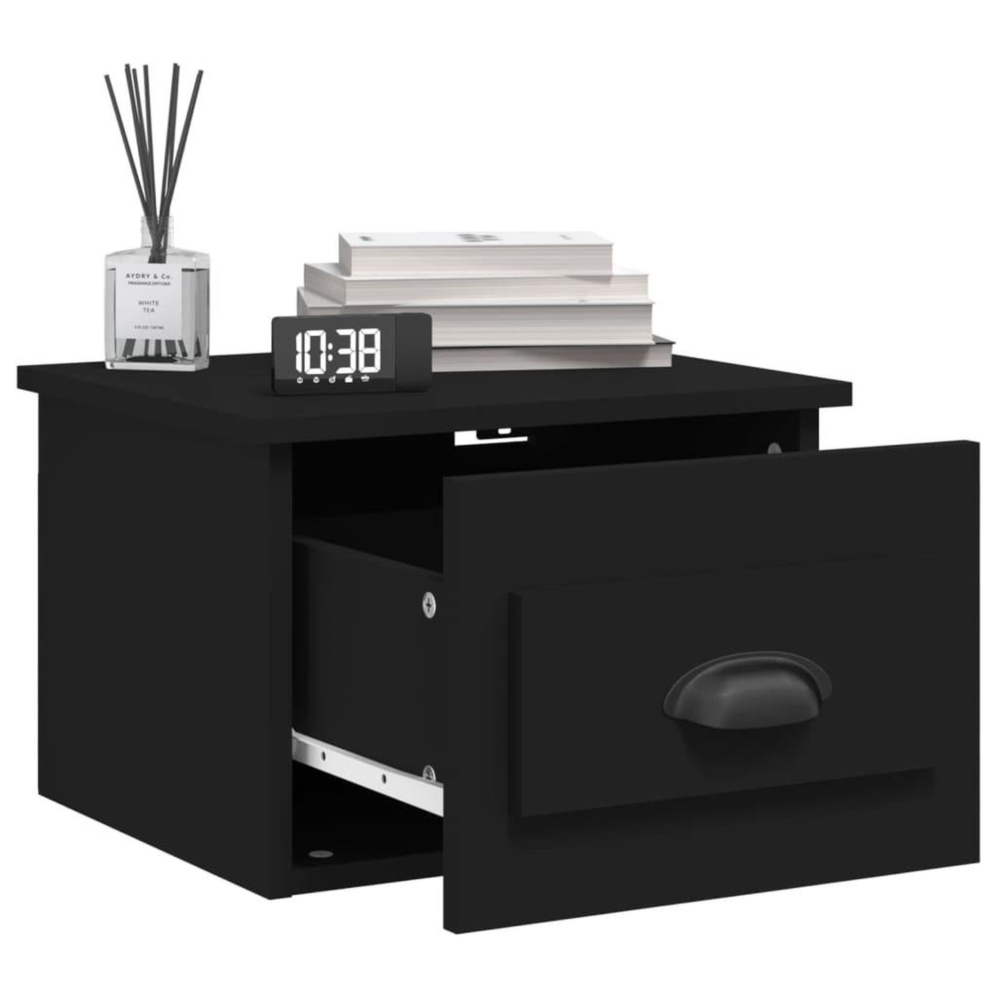 Voir la diapositive 4 : VIDAXL Tables de chevet murales 2 pcs noir 41,5x36x28 cm