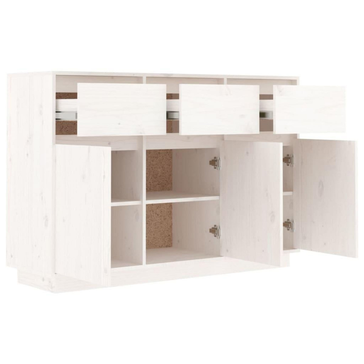 VIDAXL Buffet blanc 110x34x75 cm bois massif de pin
