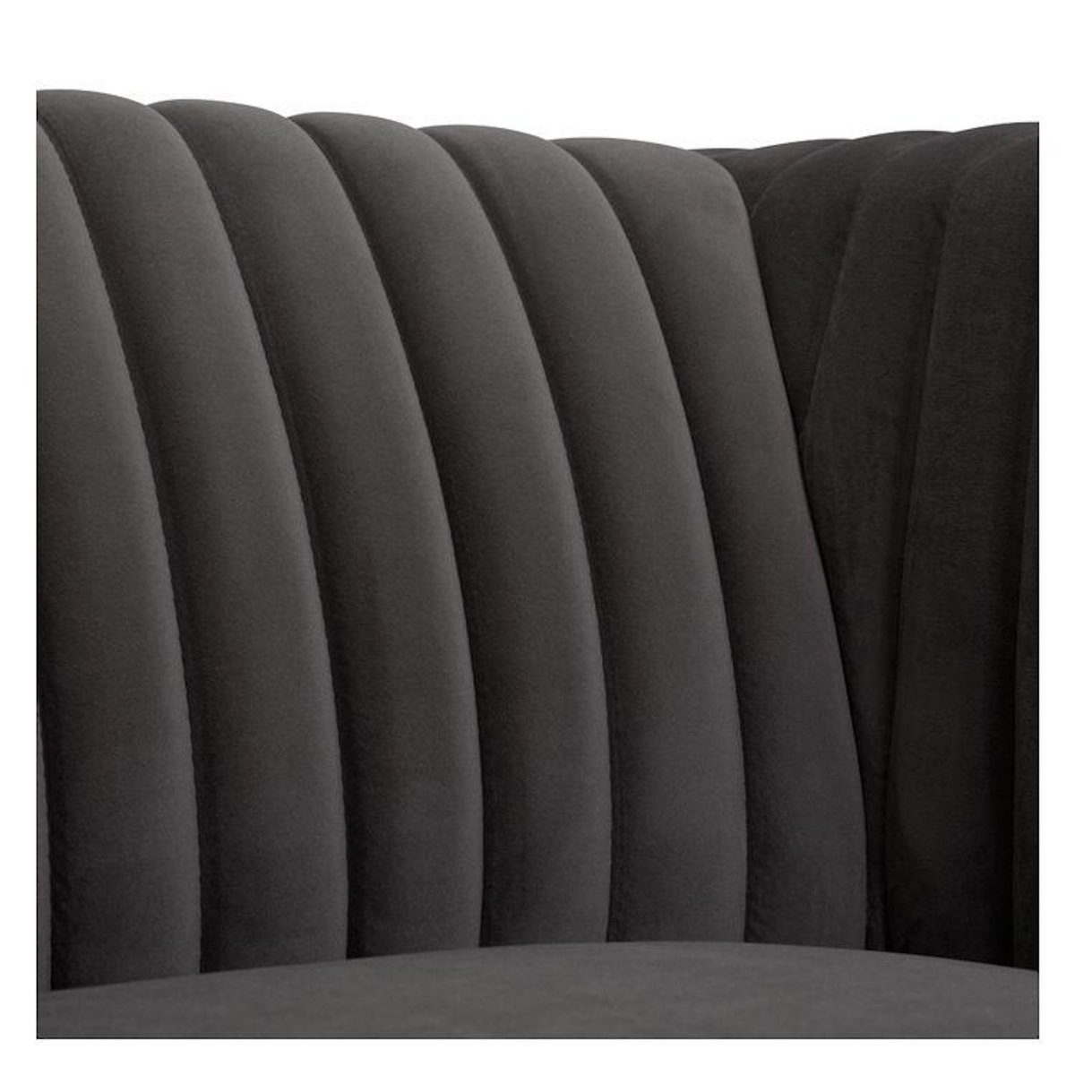 Rendez vous déco Fauteuil en velours gris et pieds en métal doré-Gatsby