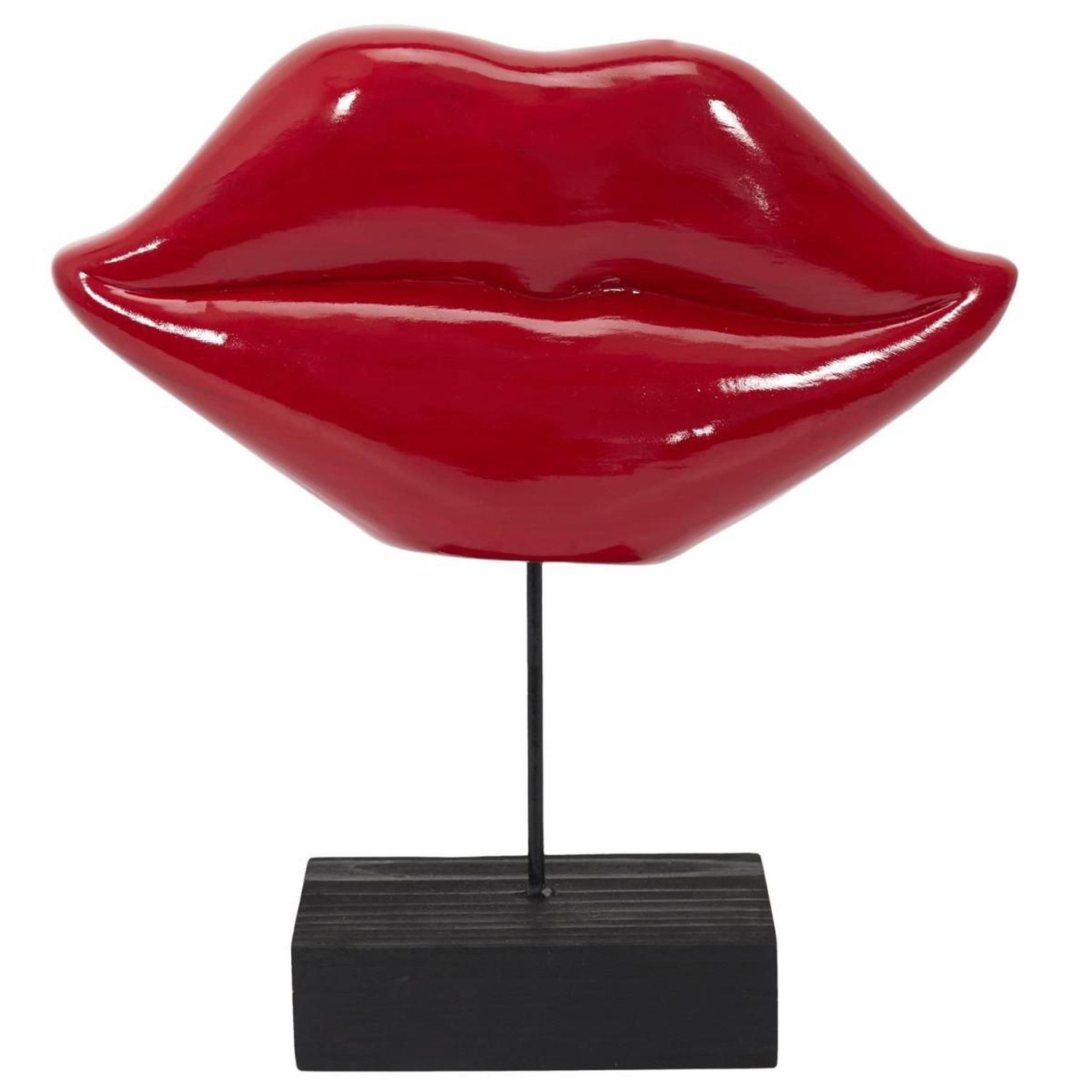 The Home Deco Factory Décoration à poser  bouche  19cm rouge & noir
