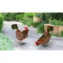 Inkazen Lot de 2 poules solaires décoratives de jardin Bronze