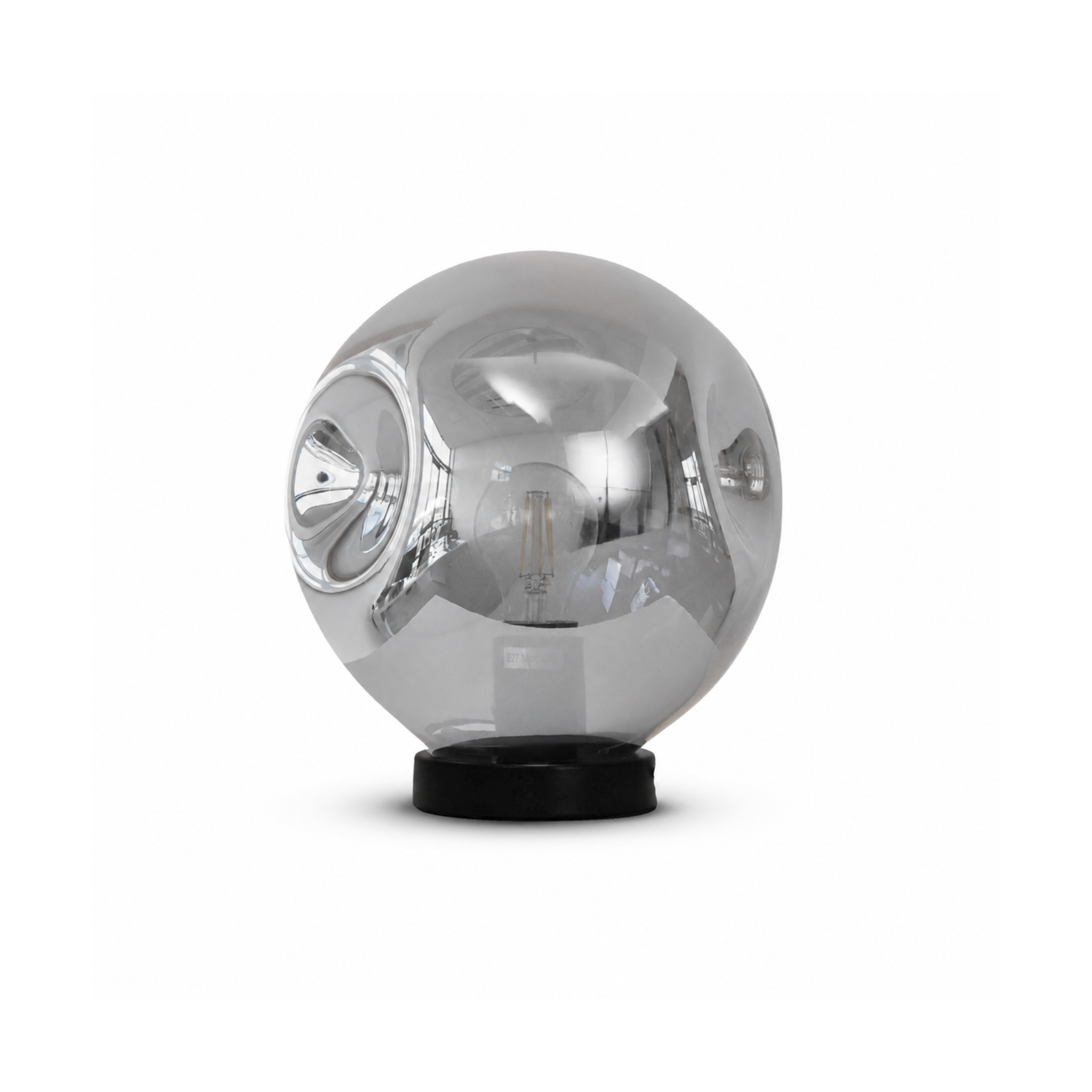 Voir la diapositive 3 : MAISON PAVANE Lampe à poser chrome en verre et métal  -Brume