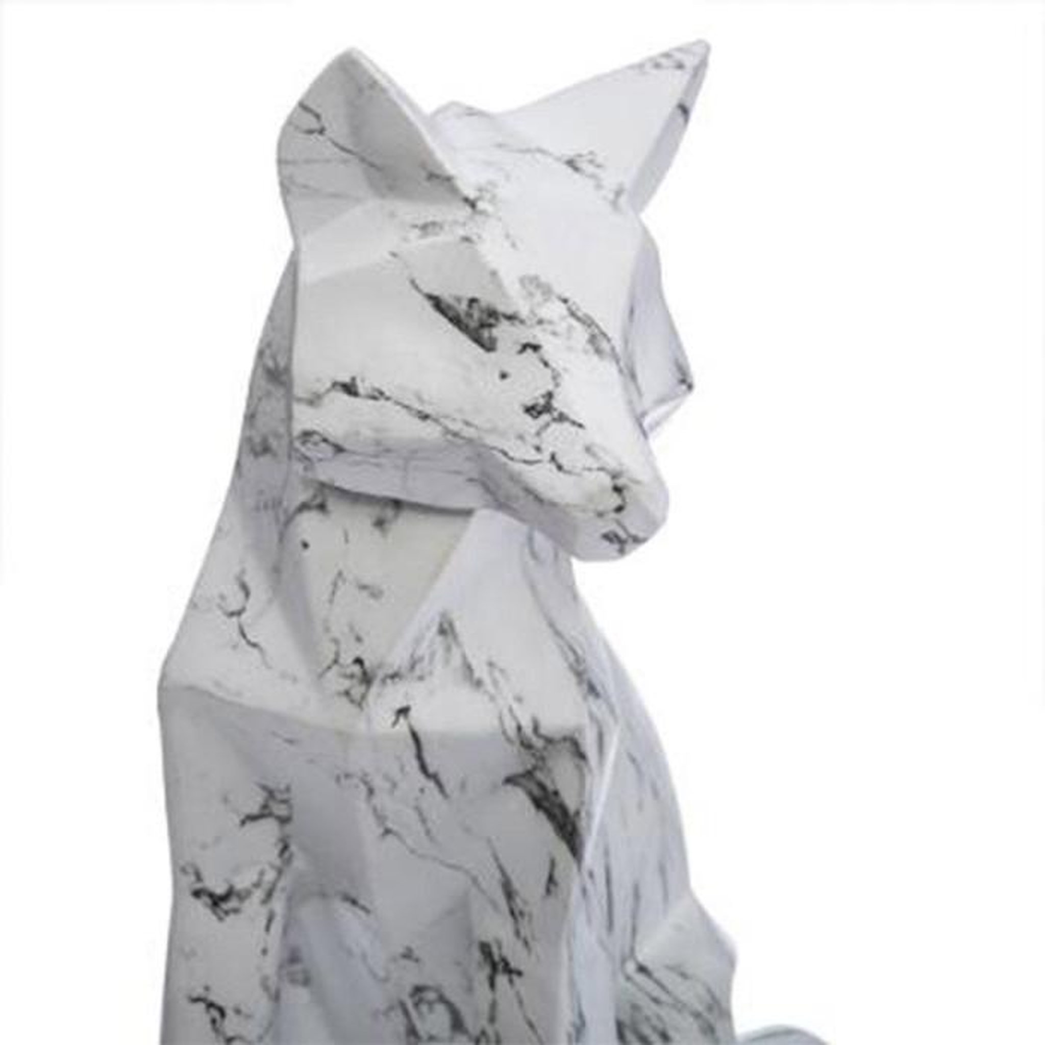 Voir la diapositive 2 : ATMOSPHERA Statuette déco origami  renard  25cm blanc