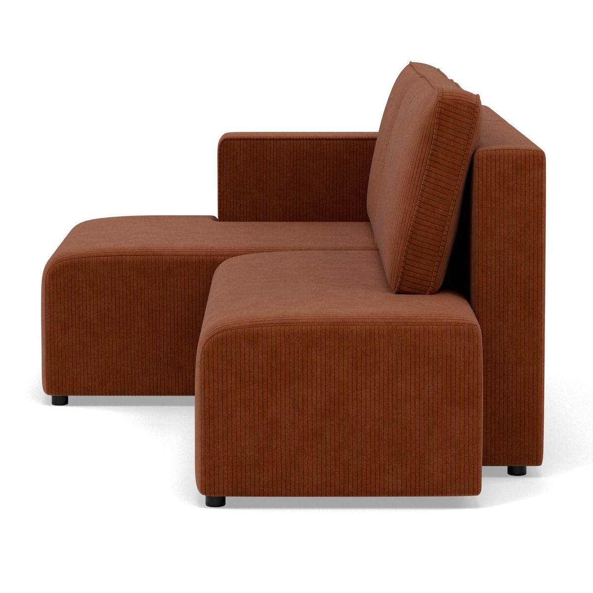 BEST MOBILIER Topaze - canapé d'angle gauche 4 places convertible avec coffre en velours côtelé