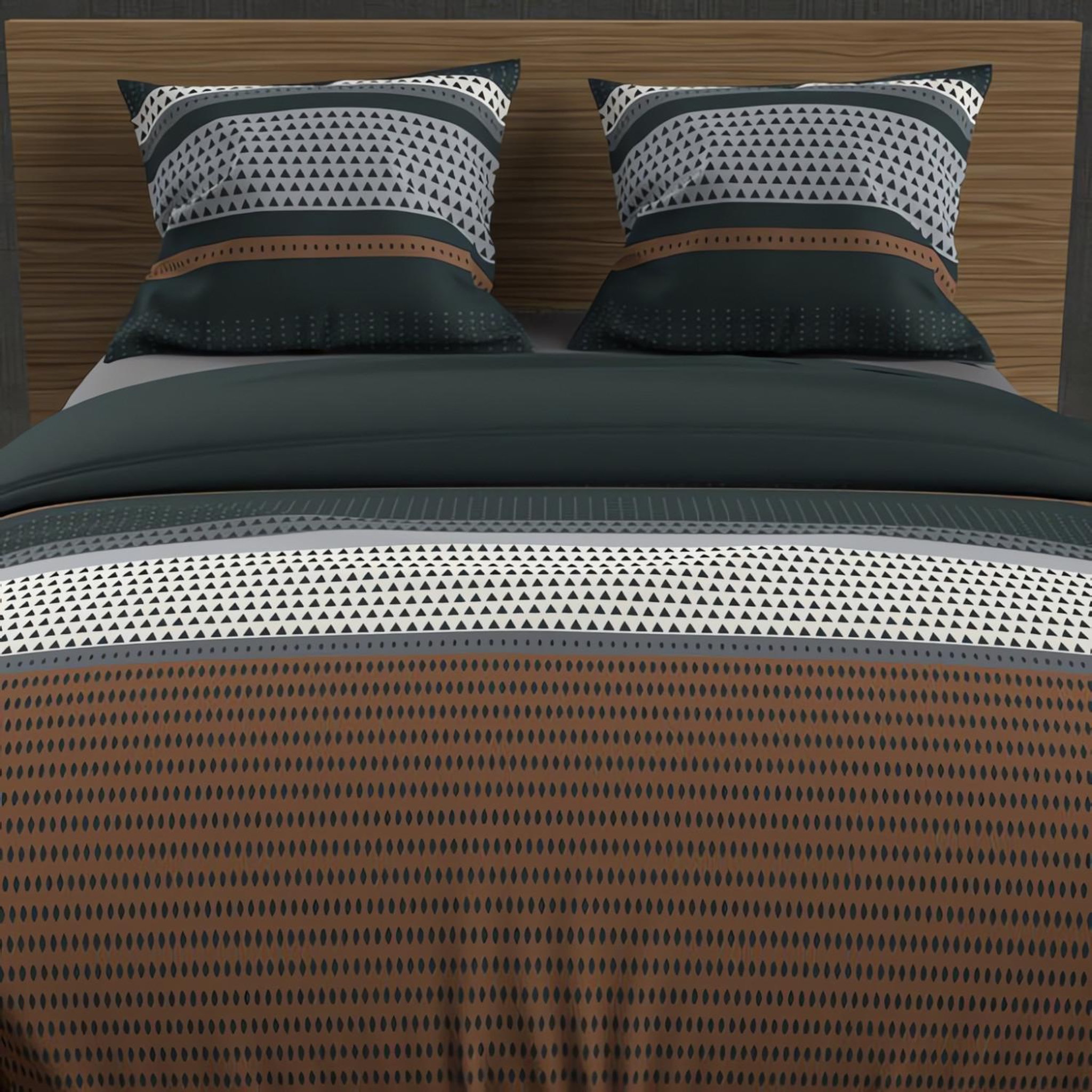 Voir la diapositive 2 : SOLEIL D'OCRE Parure housse de couette coton 57 fils THALES, par Soleil d'ocre