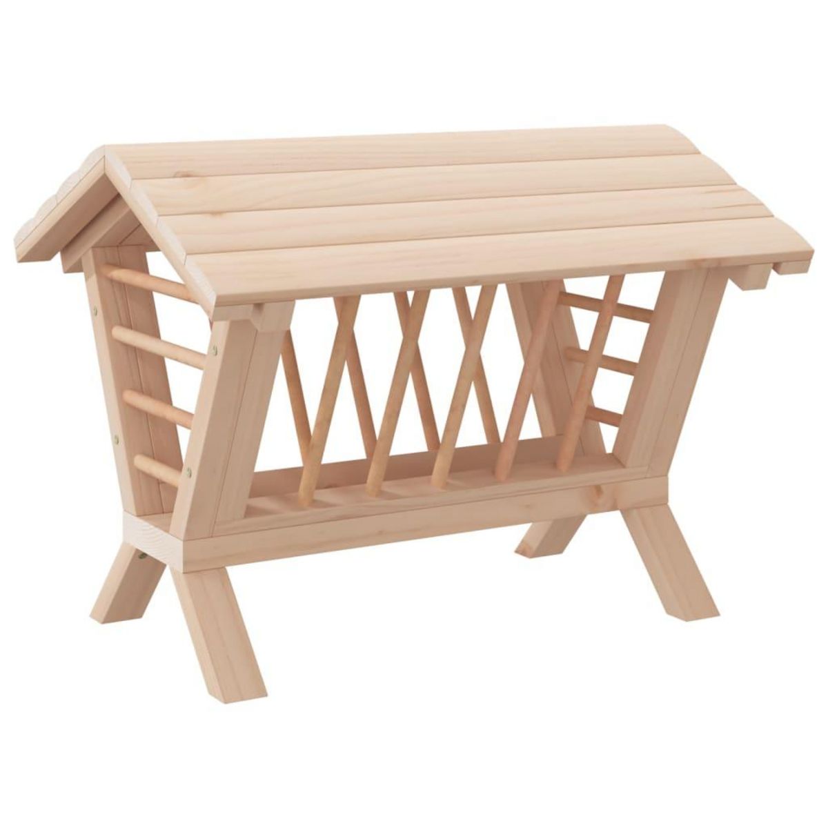 VIDAXL Mangeoire a foin pour lapins 44x33x33 cm bois massif de sapin