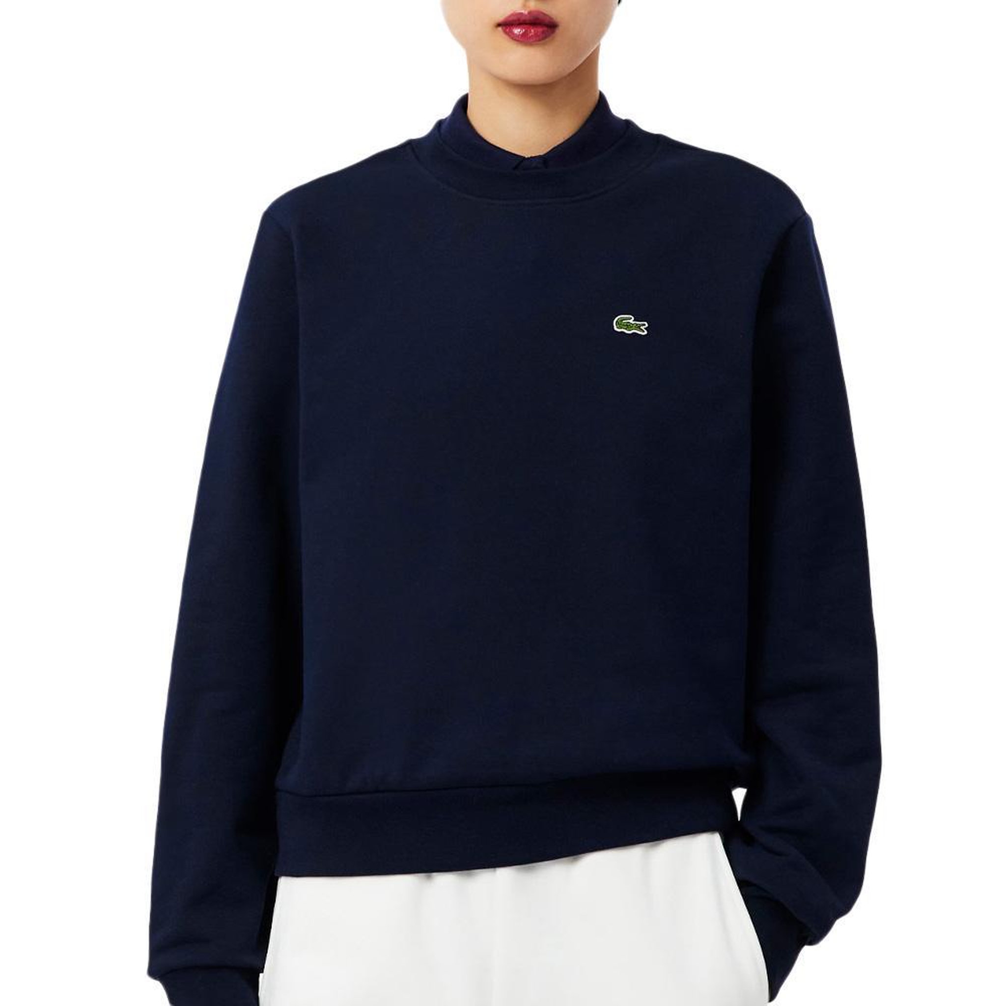 Voir la diapositive 1 : Lacoste Sweat marine femme lacoste relaxed fit fleece