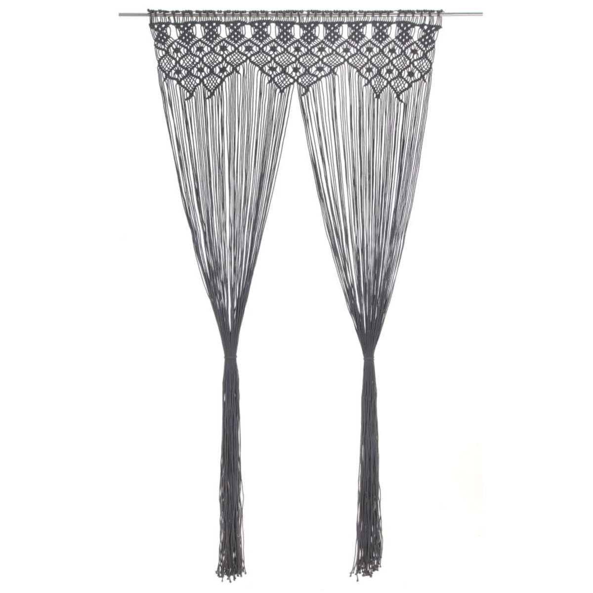 VIDAXL Rideau en macrame Anthracite 140x240 cm Coton