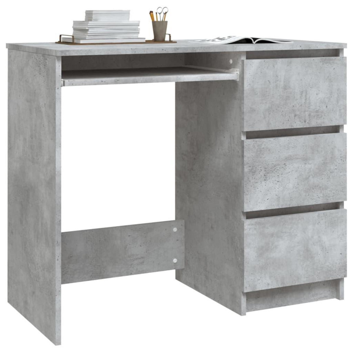 VIDAXL Bureau Gris beton 90x45x76 cm Bois d'ingenierie