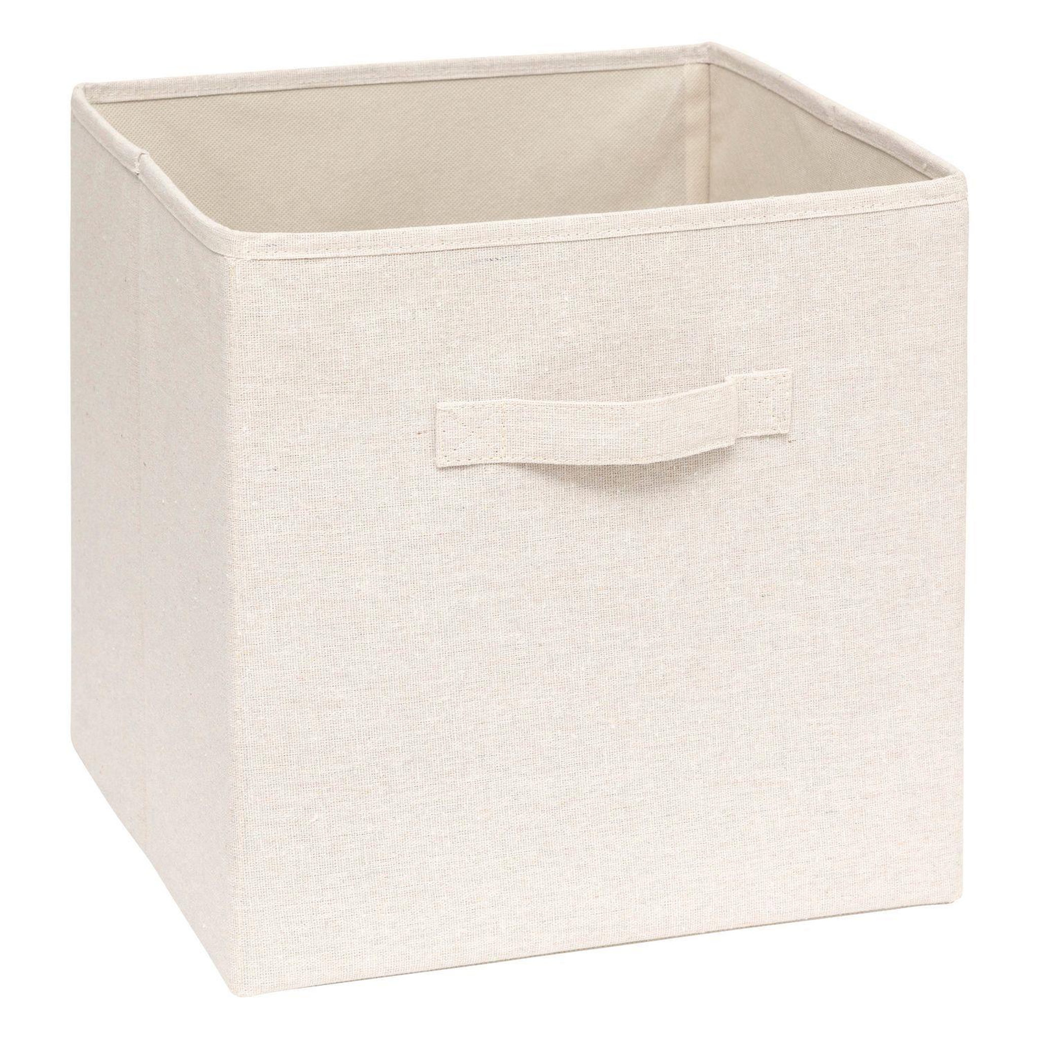 Voir la diapositive 3 : TOILINUX Lot 2 boîtes de rangement tidy box - l. 31 x l. 31 x h. 31 cm - beige