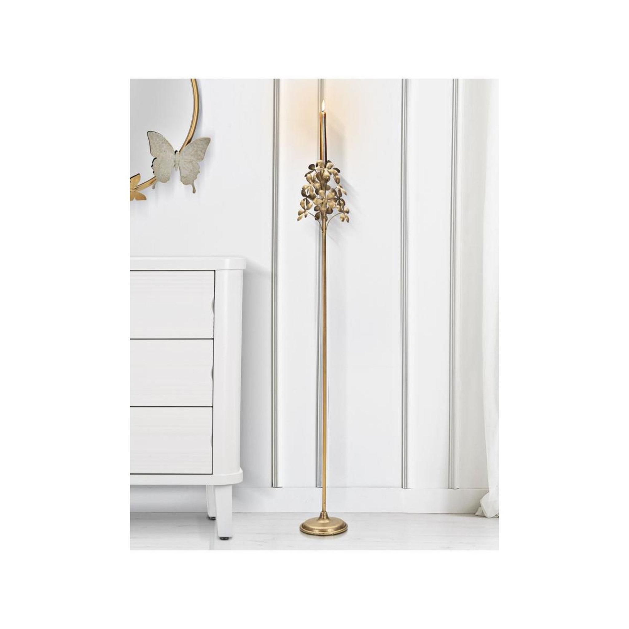 Voir la diapositive 5 : Paris Prix Bougeoir design en métal  flowy  118cm or