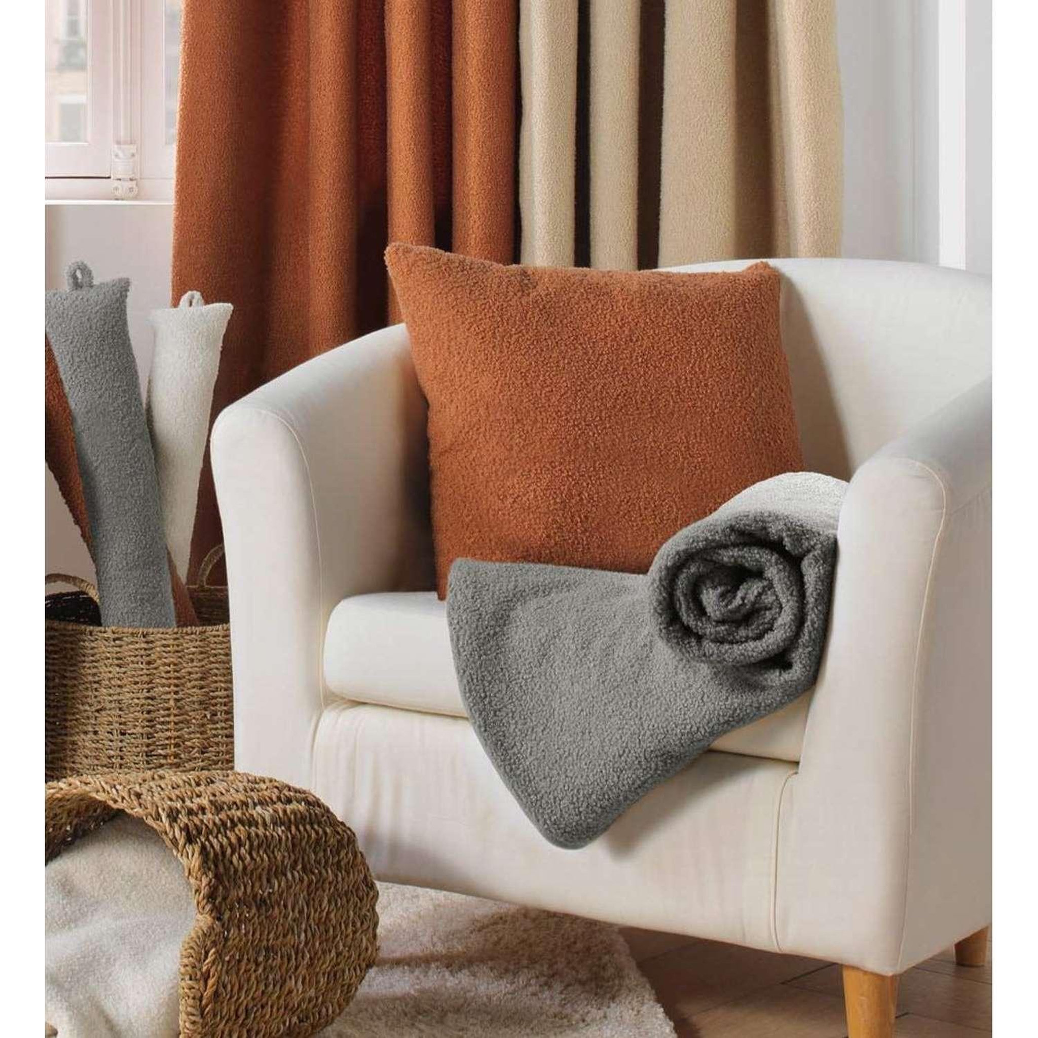Voir la diapositive 3 : Douceur d'Intérieur Coussin déhoussable BELI - Bouclette unie