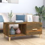 Voir la diapositive 1 : VIDAXL Table basse chêne fumé 89,5x50x40 cm bois d ingénierie