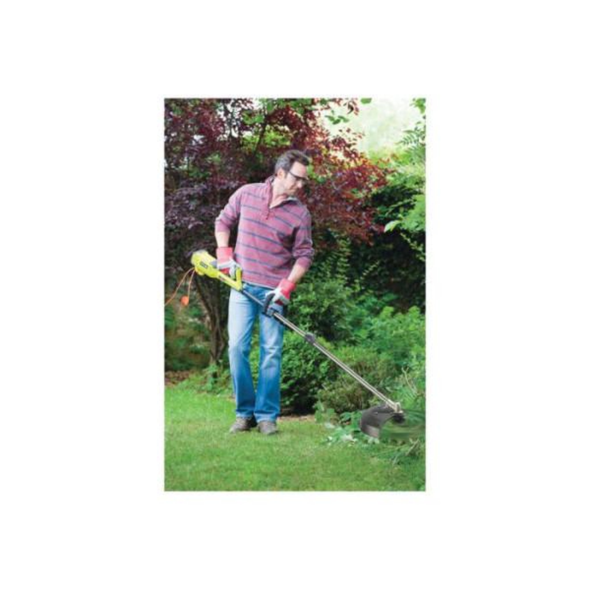 Voir la diapositive 2 : Ryobi RYOBI - Débroussailleuse 1200 W - Ø coupe 38 cm - Ø fil 2 x 1,5 mm - lame Tri-Arc+™ Ø 26 cm - compatible Expand-It™ - RB