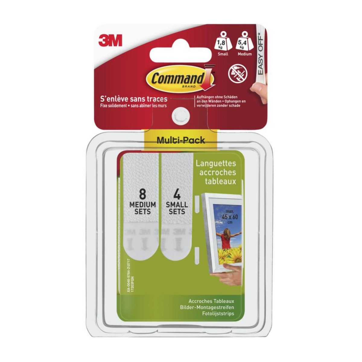 CENTRALE BRICO Multi-Pack languettes de fixation tableaux Command - 8S + 16M, blanc