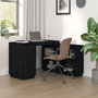 Voir la diapositive 1 : VIDAXL Bureau Noir 110x50x75 cm Bois massif de pin