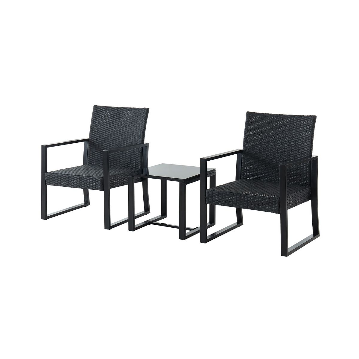 IDCOM Salon bas de jardin en résine 2 personnes PIA