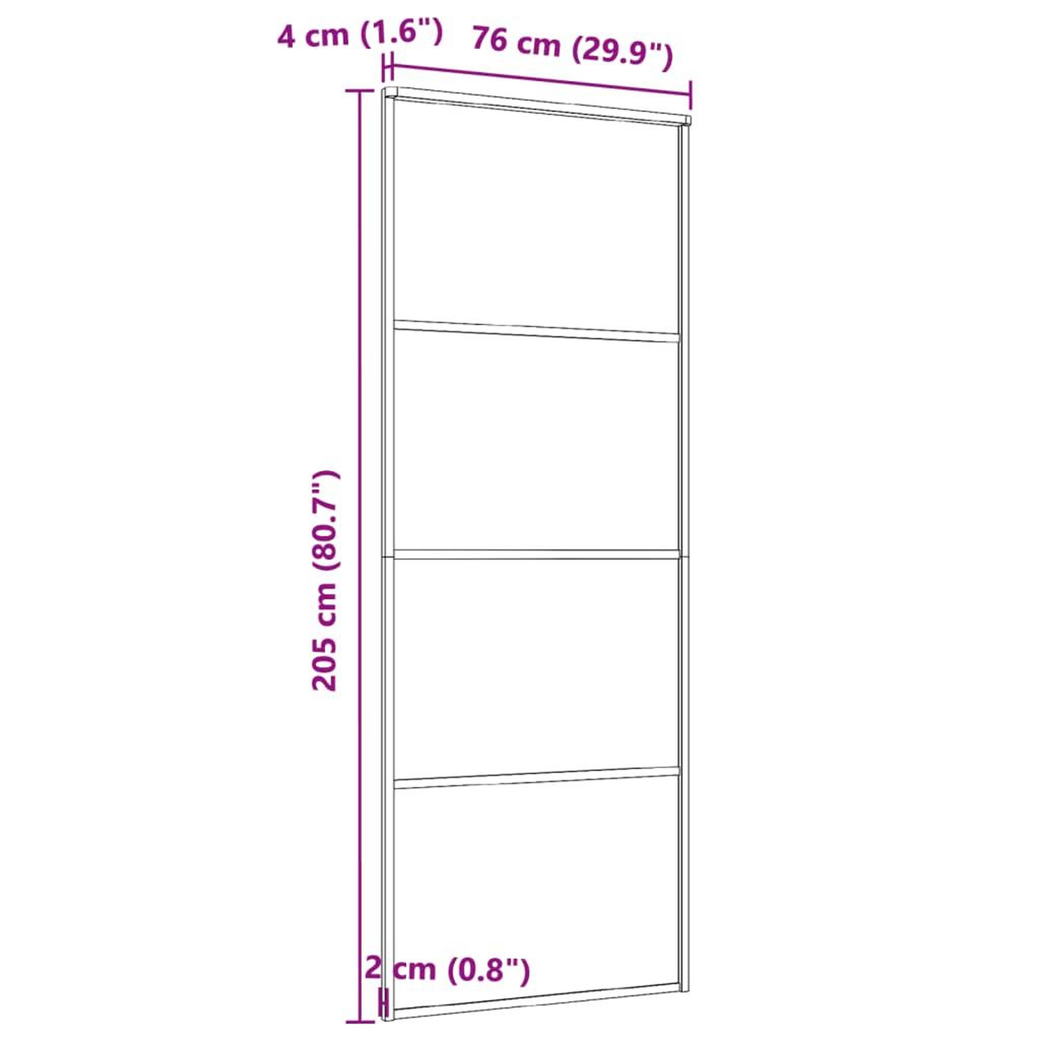 Voir la diapositive 6 : VIDAXL Porte coulissante Verre ESG depoli et aluminium 76x205 cm Blanc