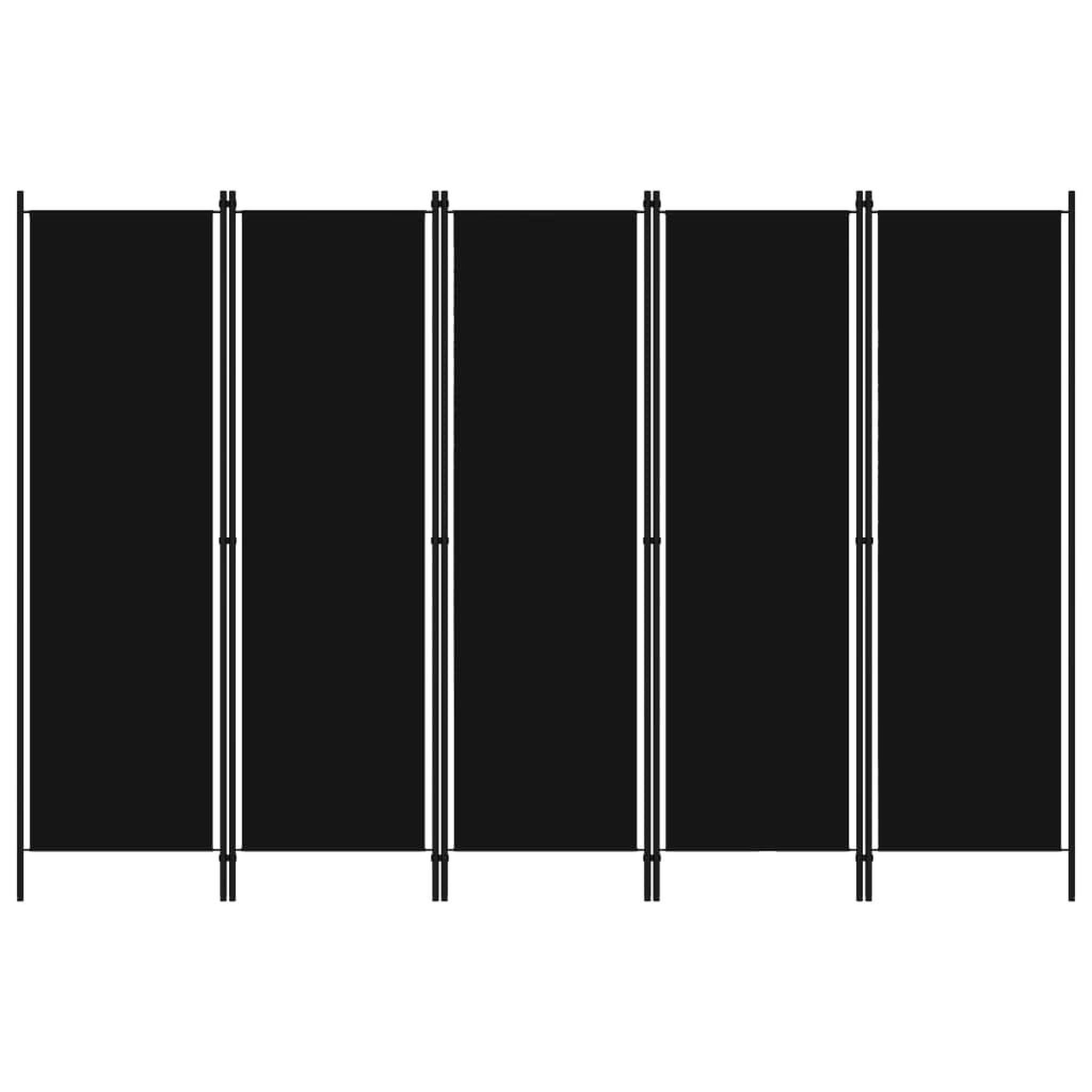 Voir la diapositive 1 : VIDAXL Cloison de separation 5 panneaux Noir 250x180 cm