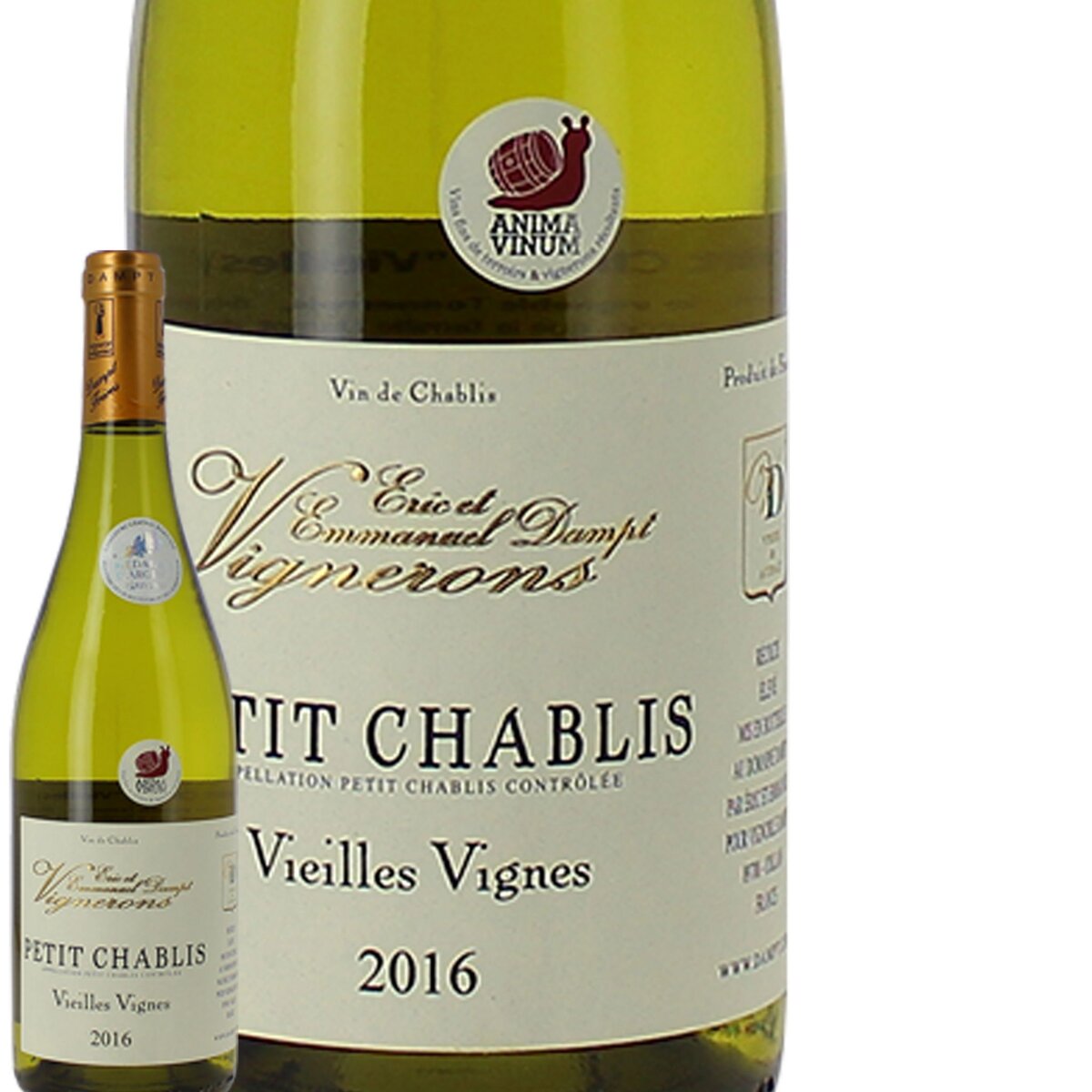 Vieilles Vignes Vignoble Dampt Petit Chablis Blanc 2016