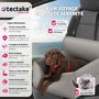 Voir la diapositive 2 : tectake Siège auto pour chien avec une laisse de sécurité et 2 sangles de fixation réglables en longueur gris
