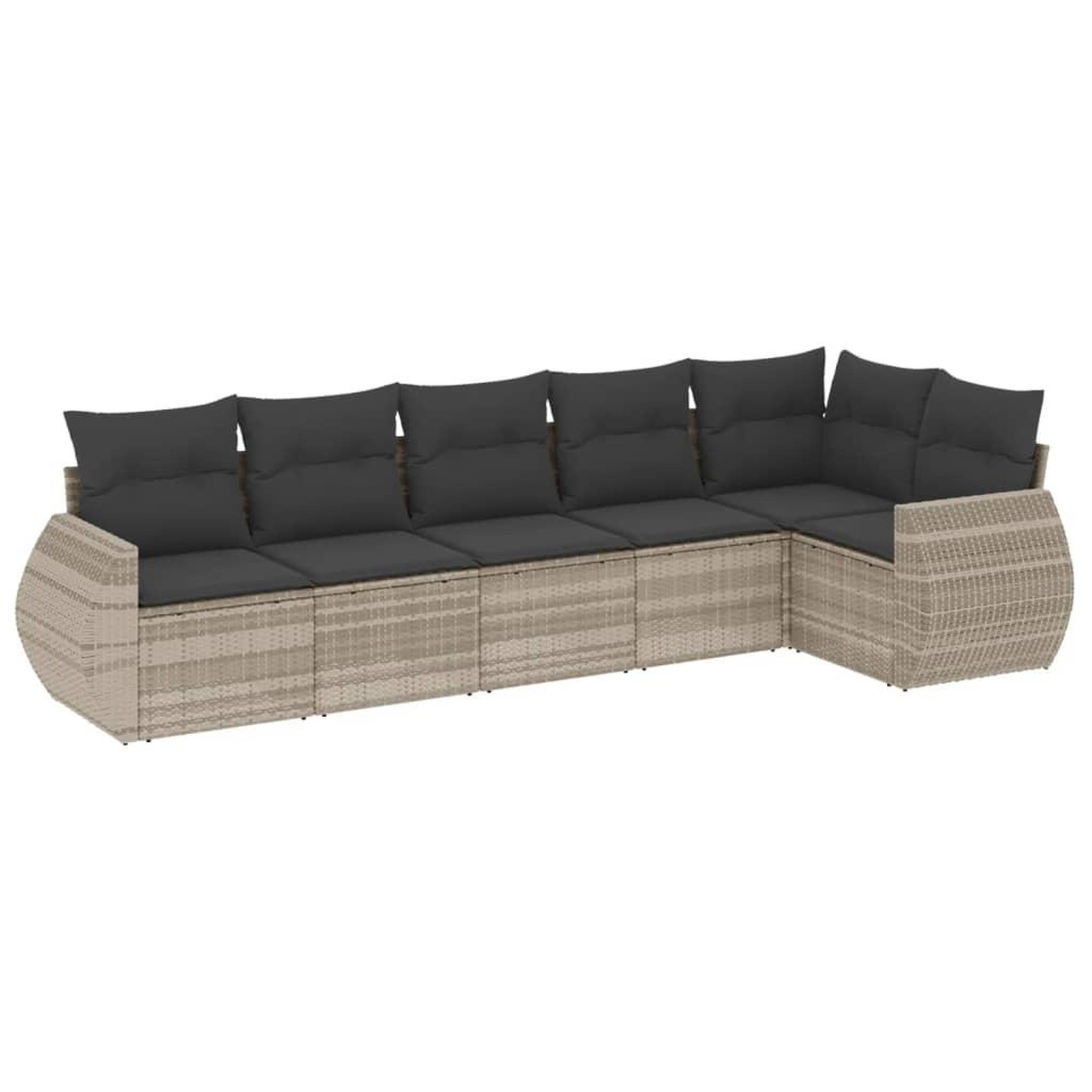 Voir la diapositive 2 : VIDAXL Salon de jardin 6 pcs avec coussins gris clair resine tressee