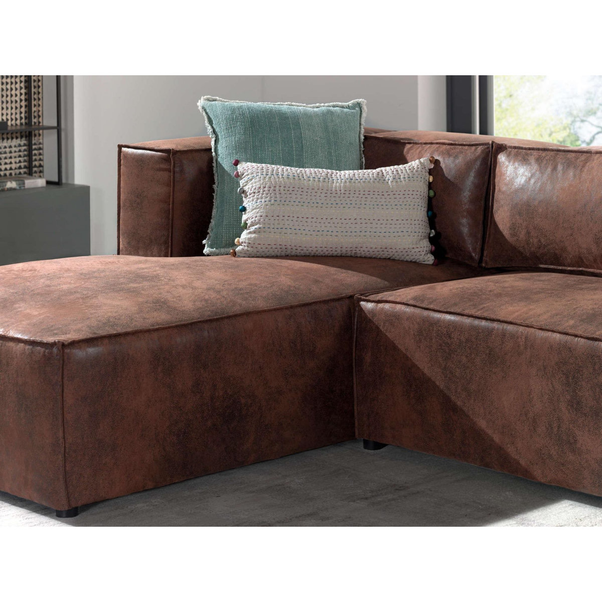 LISA DESIGN Stella - canapé d'angle - 4 places - style industriel - gauche