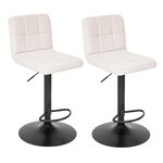 TOILINUX Lot de 2 chaises de bar en tissu DELEK. Coloris disponibles : Beige, Gris