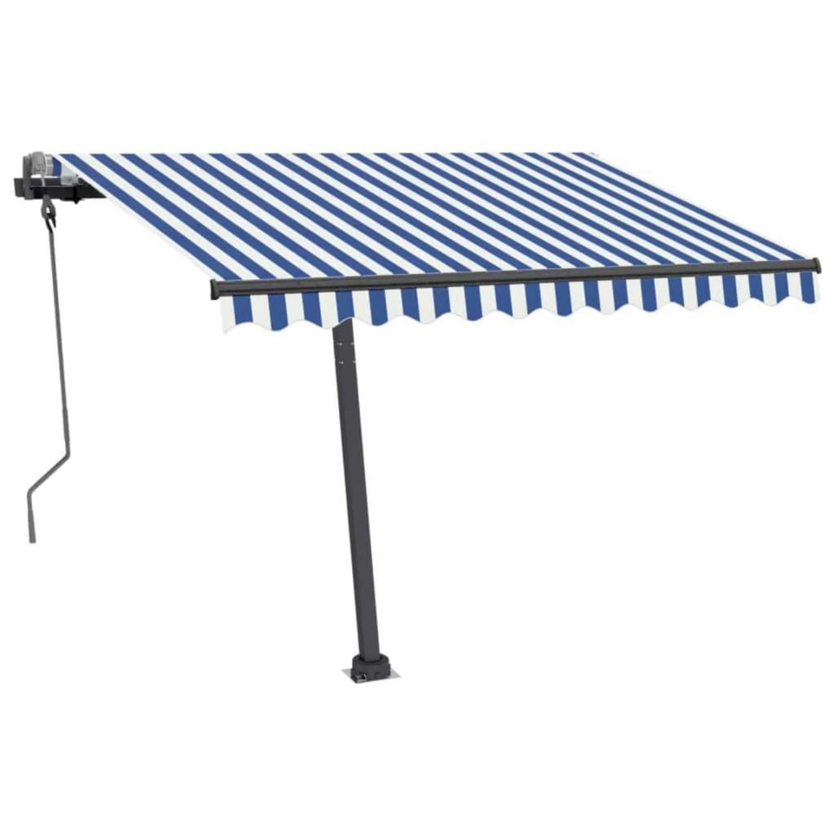 VIDAXL Auvent manuel retractable sur pied 300x250 cm Bleu/Blanc