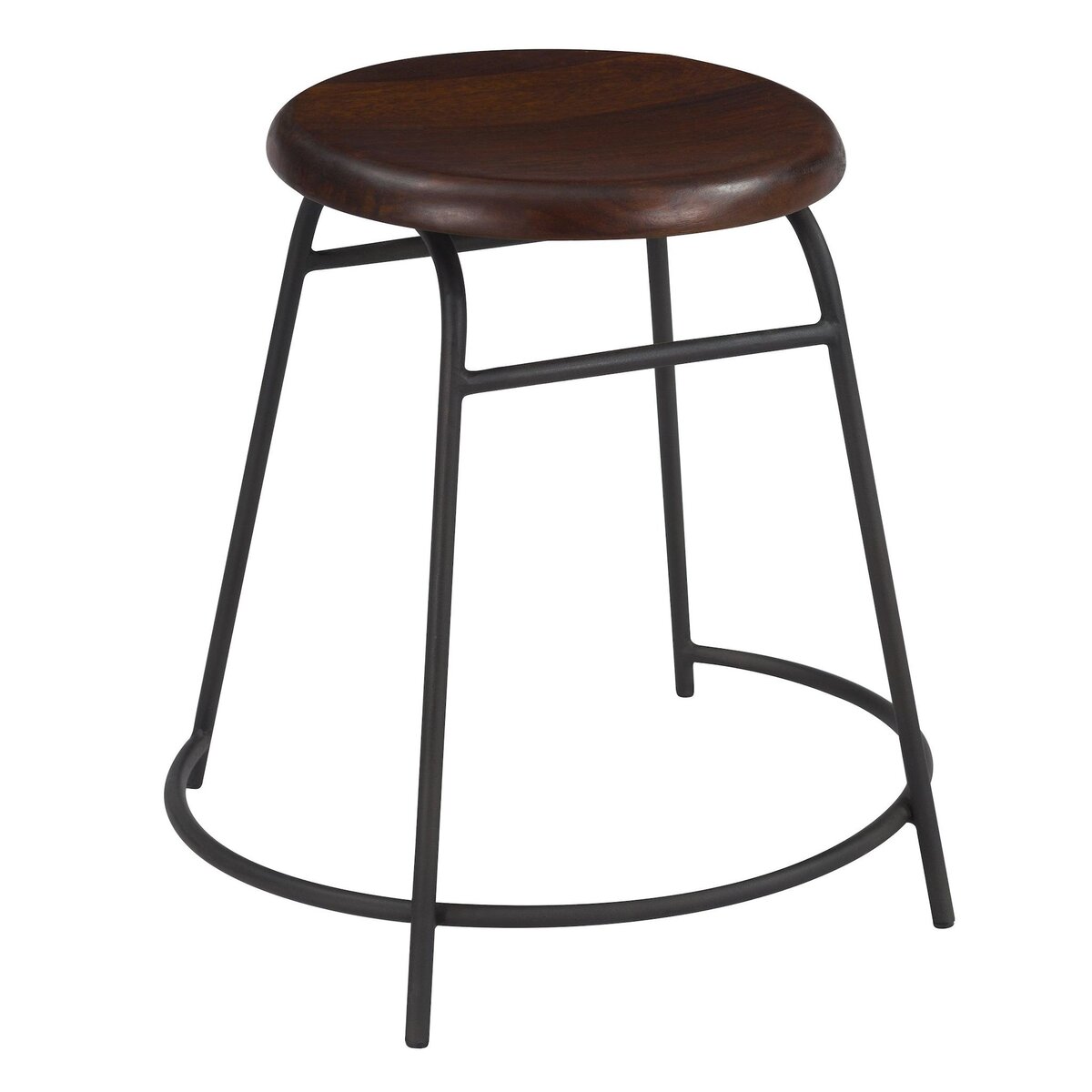 Rendez vous déco Lot de 2 tabourets en bois foncé-Barney