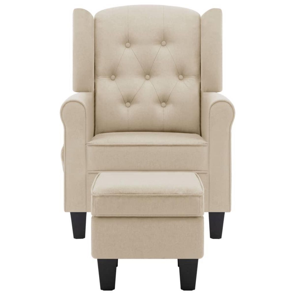 VIDAXL Fauteuil de massage avec repose-pied Creme Tissu