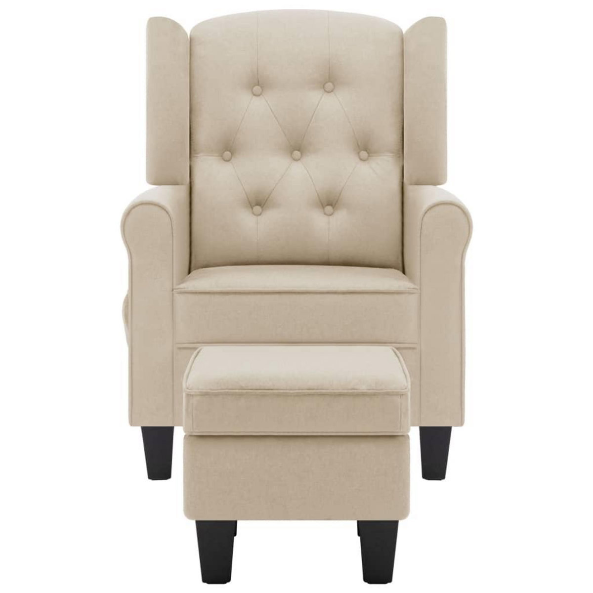 VIDAXL Fauteuil de massage avec repose-pied Creme Tissu