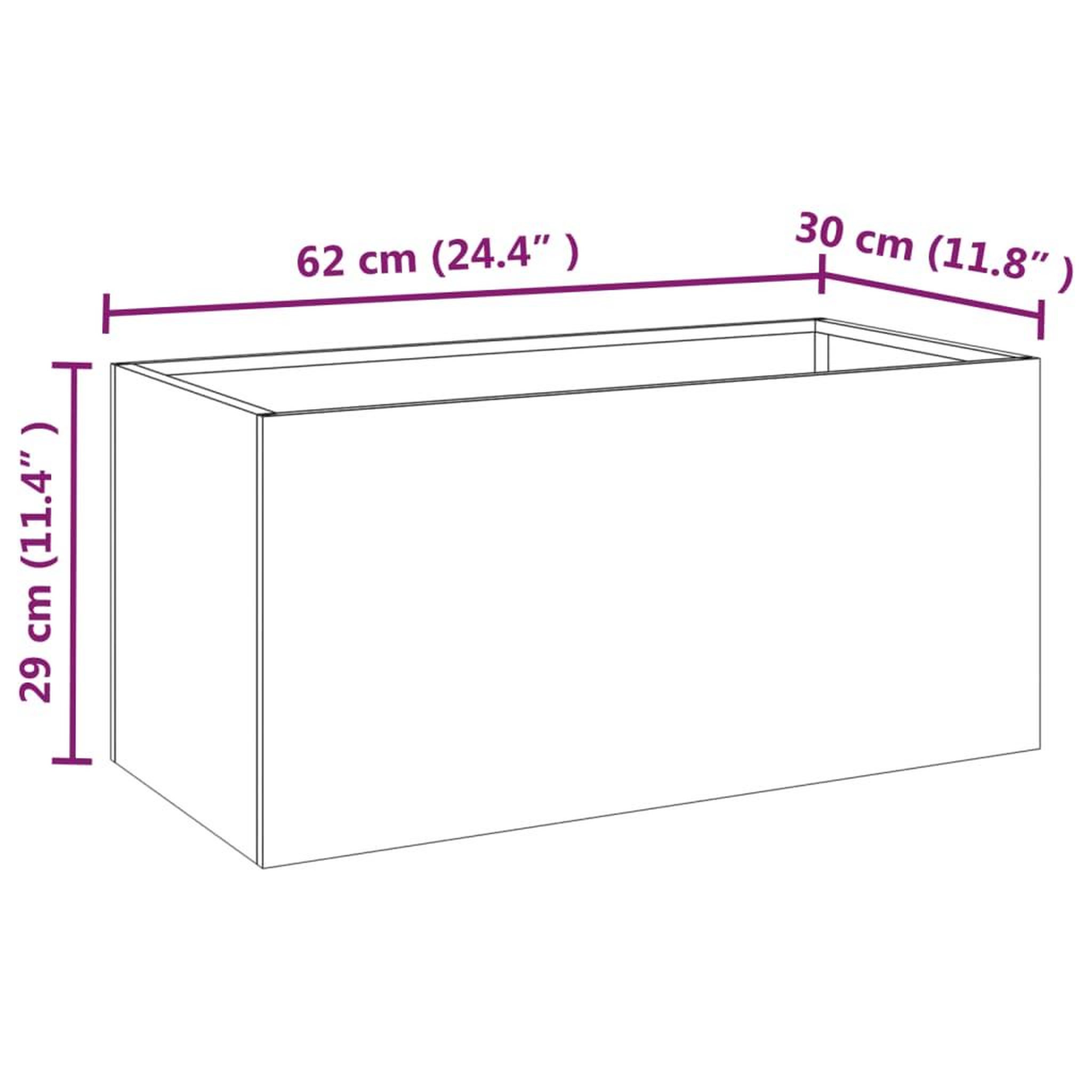 Voir la diapositive 6 : VIDAXL Jardiniere 62x30x29 cm acier corten