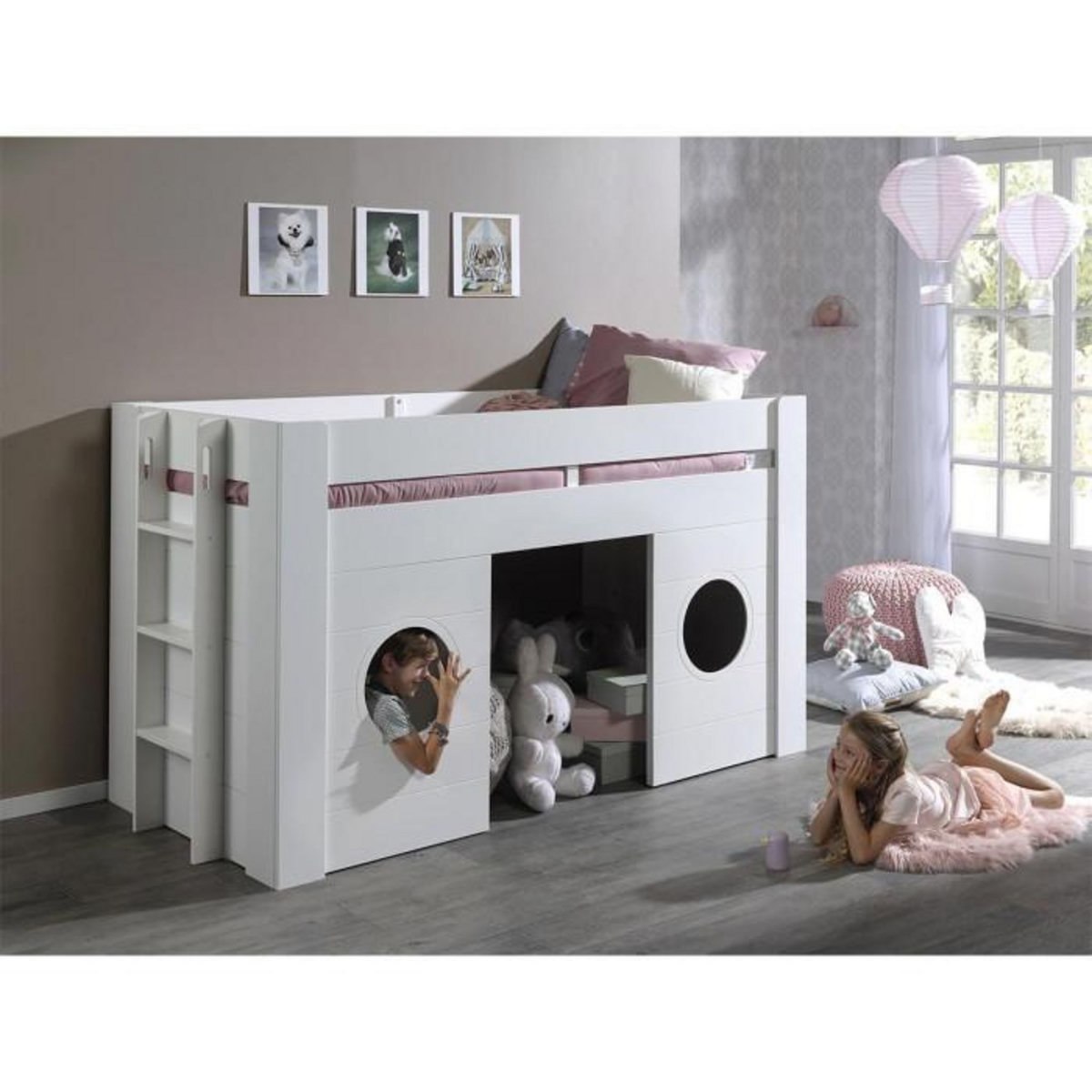 Paris Prix Lit Combiné Enfant  Freya  90x200cm Blanc