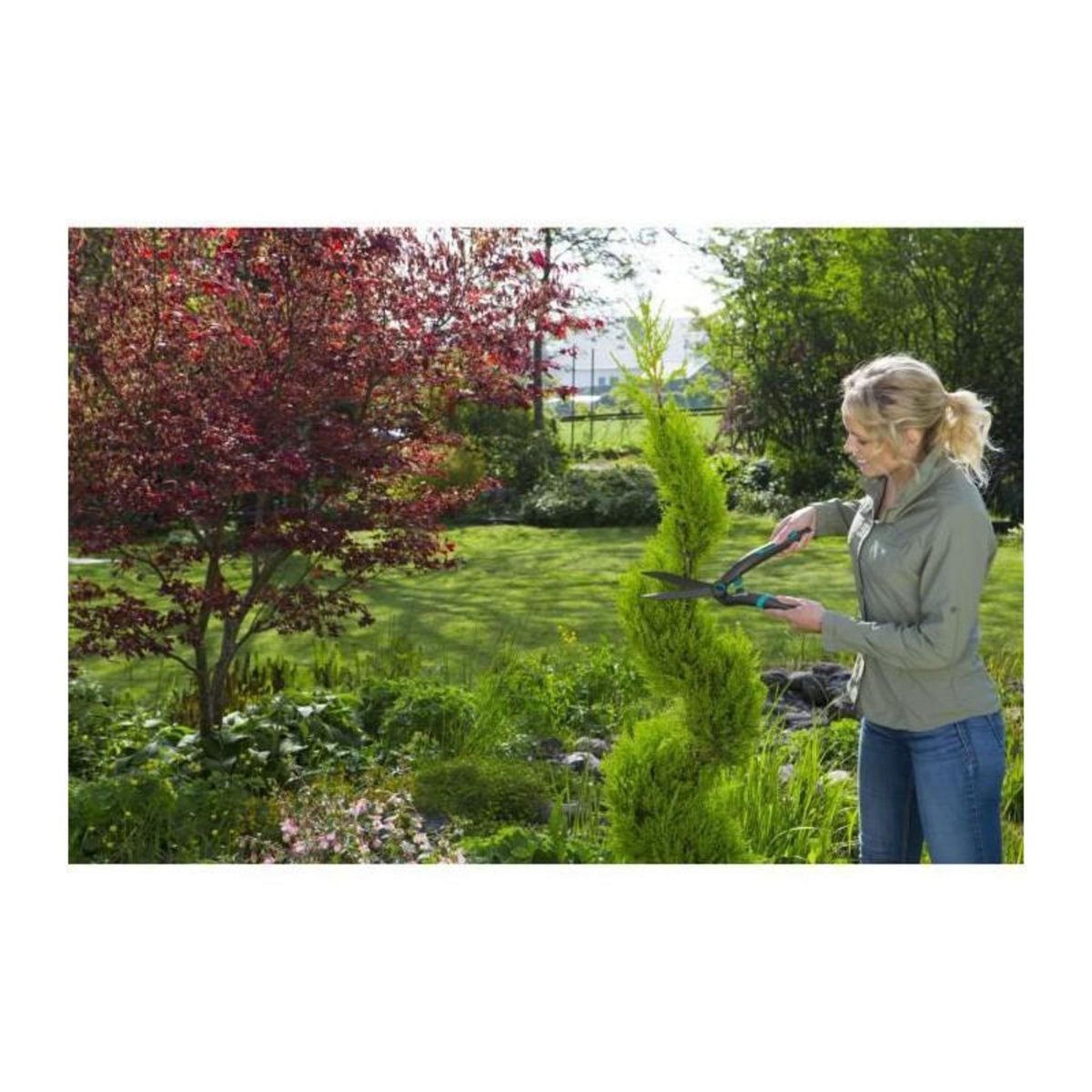 Gardena Cisaille à buis PrecisionCut - lames droites anti-adhérentes - 615 g - lames : 17 cm