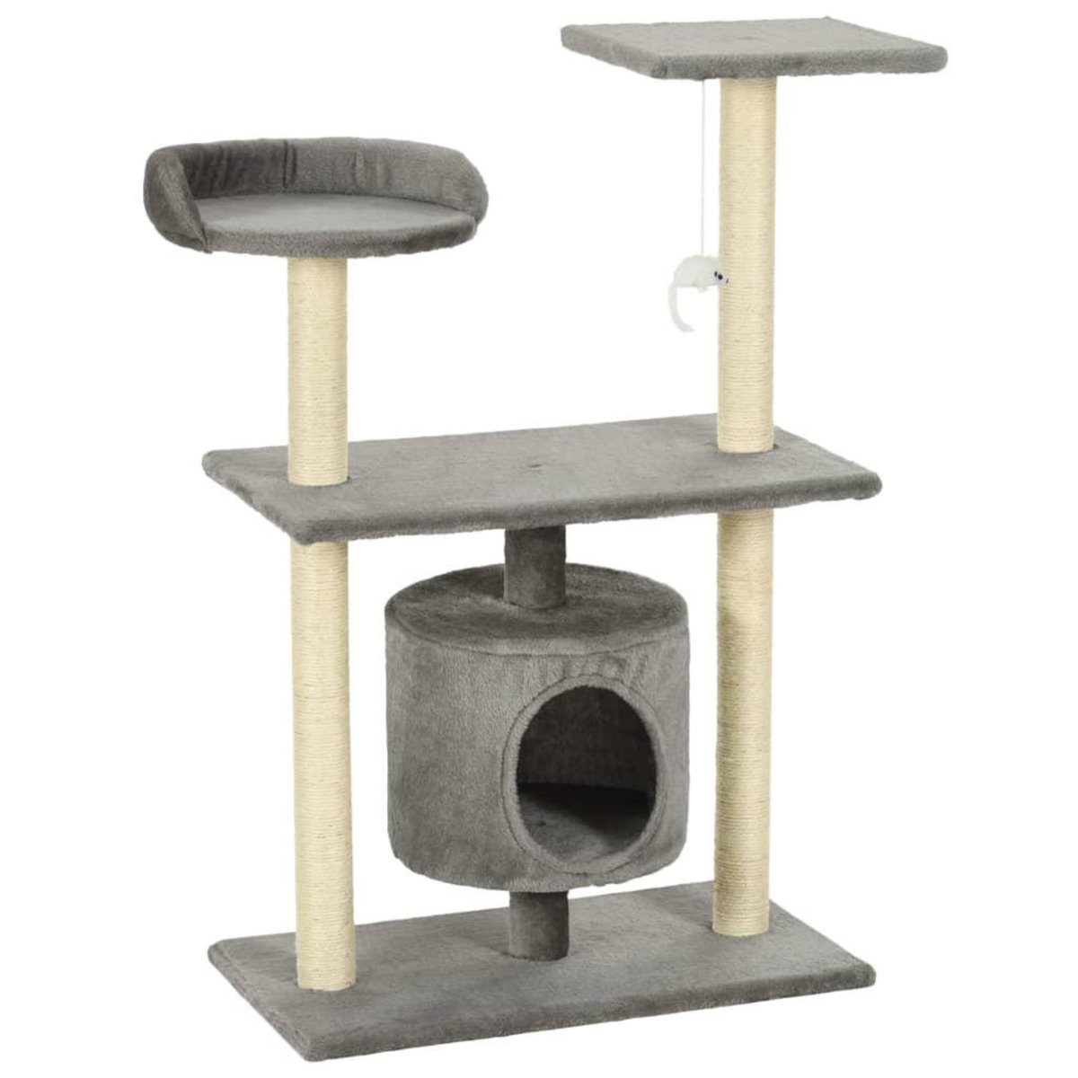 VIDAXL Arbre a chat avec griffoirs en sisal 95 cm Gris