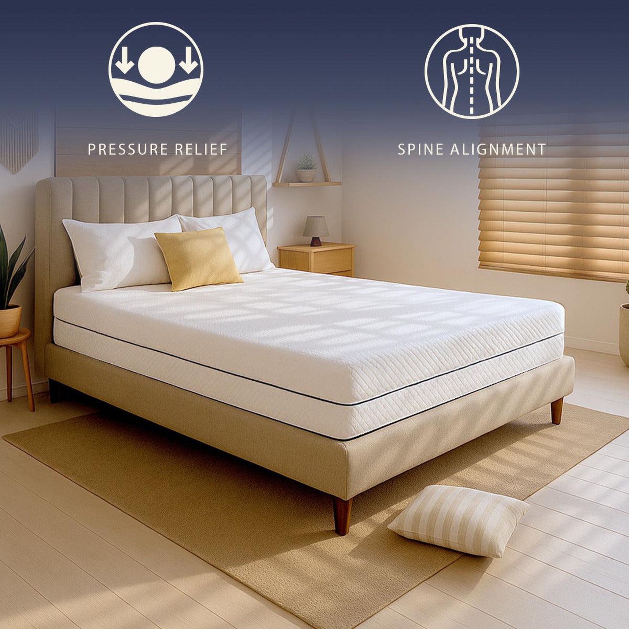 Voir la diapositive 5 : THE WHITE STONE Matelas 80x190 cm en Mousse Hypoallergénique | Hauteur 16 cm | Orthopédique & Hypoallergénique | Revêtement Anti-acariens & Antibactérien | 100 % Fabriqué en Italie