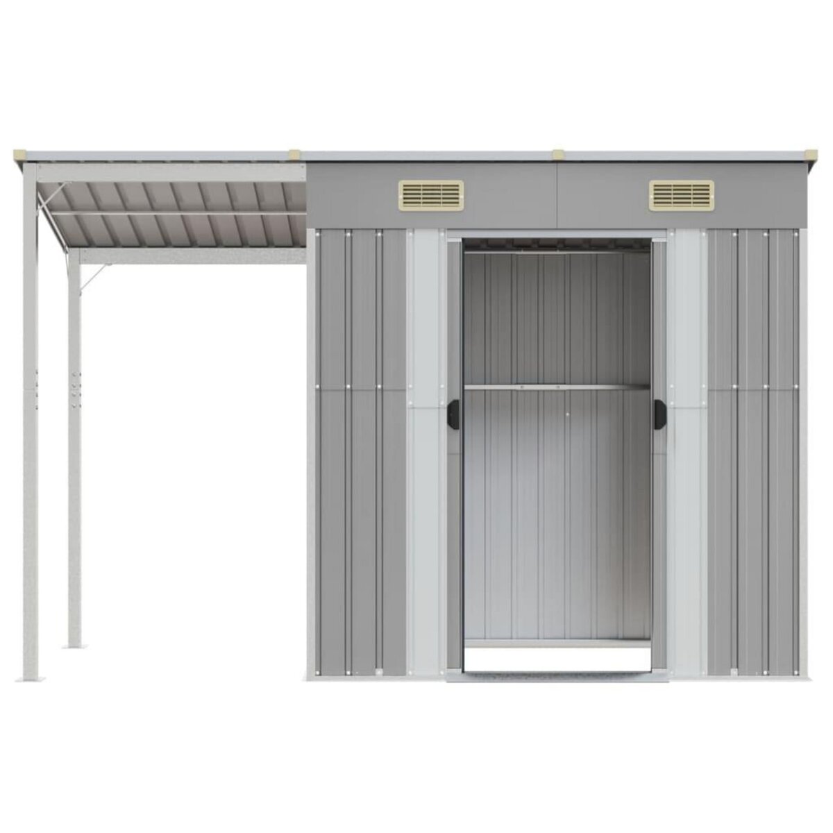 VIDAXL Abri de jardin avec toit prolonge gris clair 277x110,5x181 cm