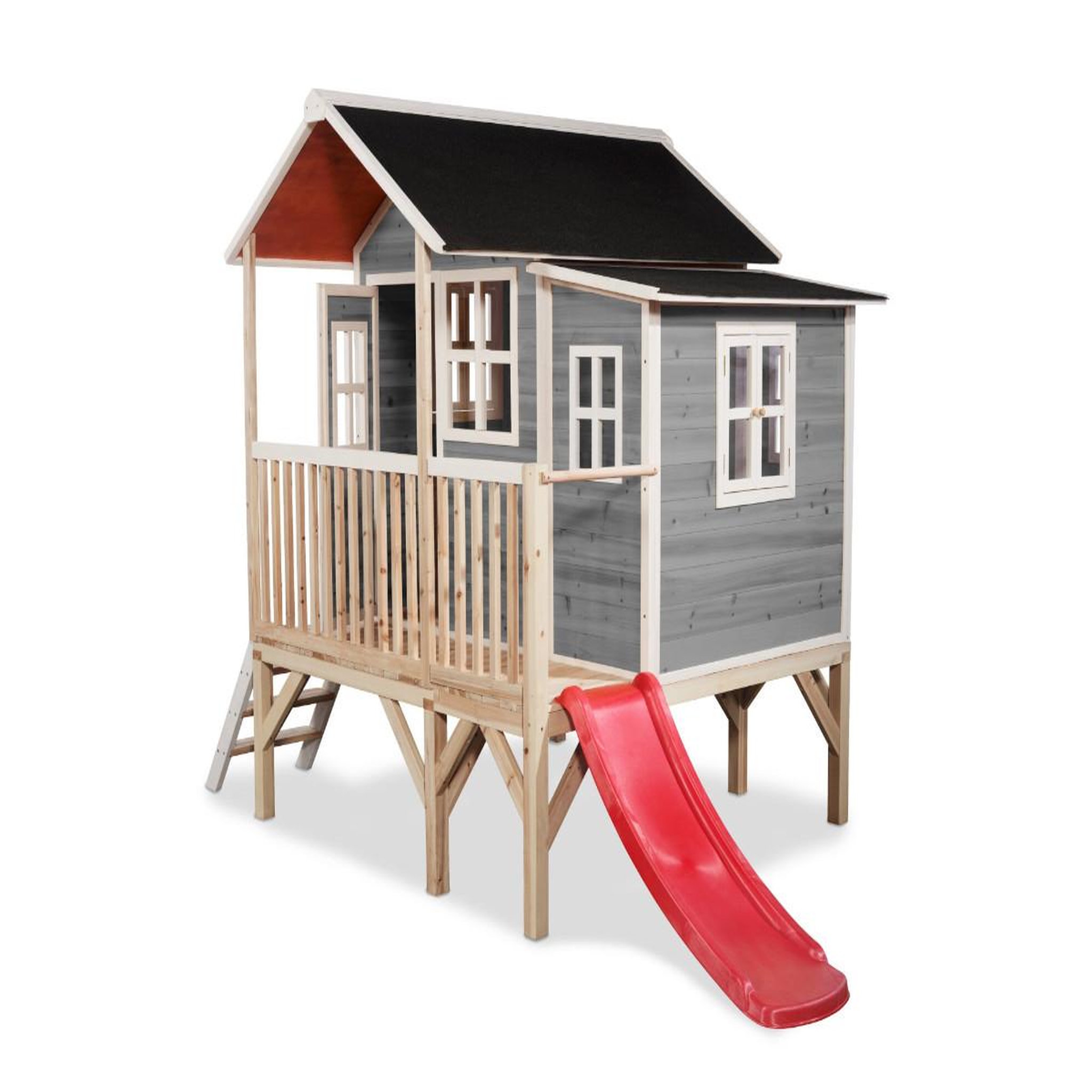Voir la diapositive 2 : EXIT TOYS Maisonnette en bois pour enfants loft 350 gris - exit toys
