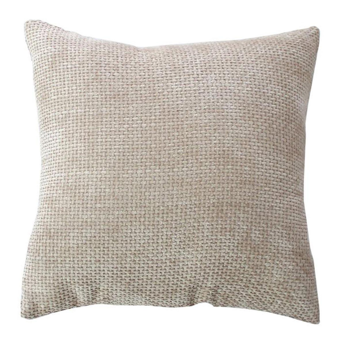 Paris Prix Coussin Déco en Velours  Chenillé  40x40cm Naturel