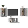 Voir la diapositive 3 : VIDAXL Ensemble de meubles TV 3 pcs Gris beton Bois d'ingenierie
