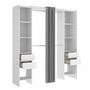 Voir la diapositive 4 : MARKET24 Kit-dressing extensible avec rideau et 4 tiroirs - SUIT - Blanc - L 180-113 x P 50 x H 205 cm