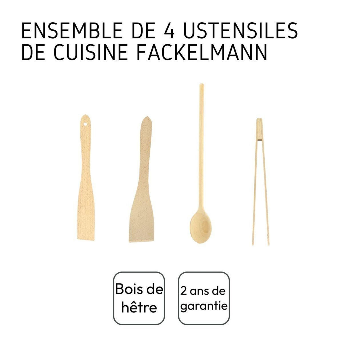 Fackelmann Ensemble de 4 ustensiles de cuisine Fackelmann Boisselerie