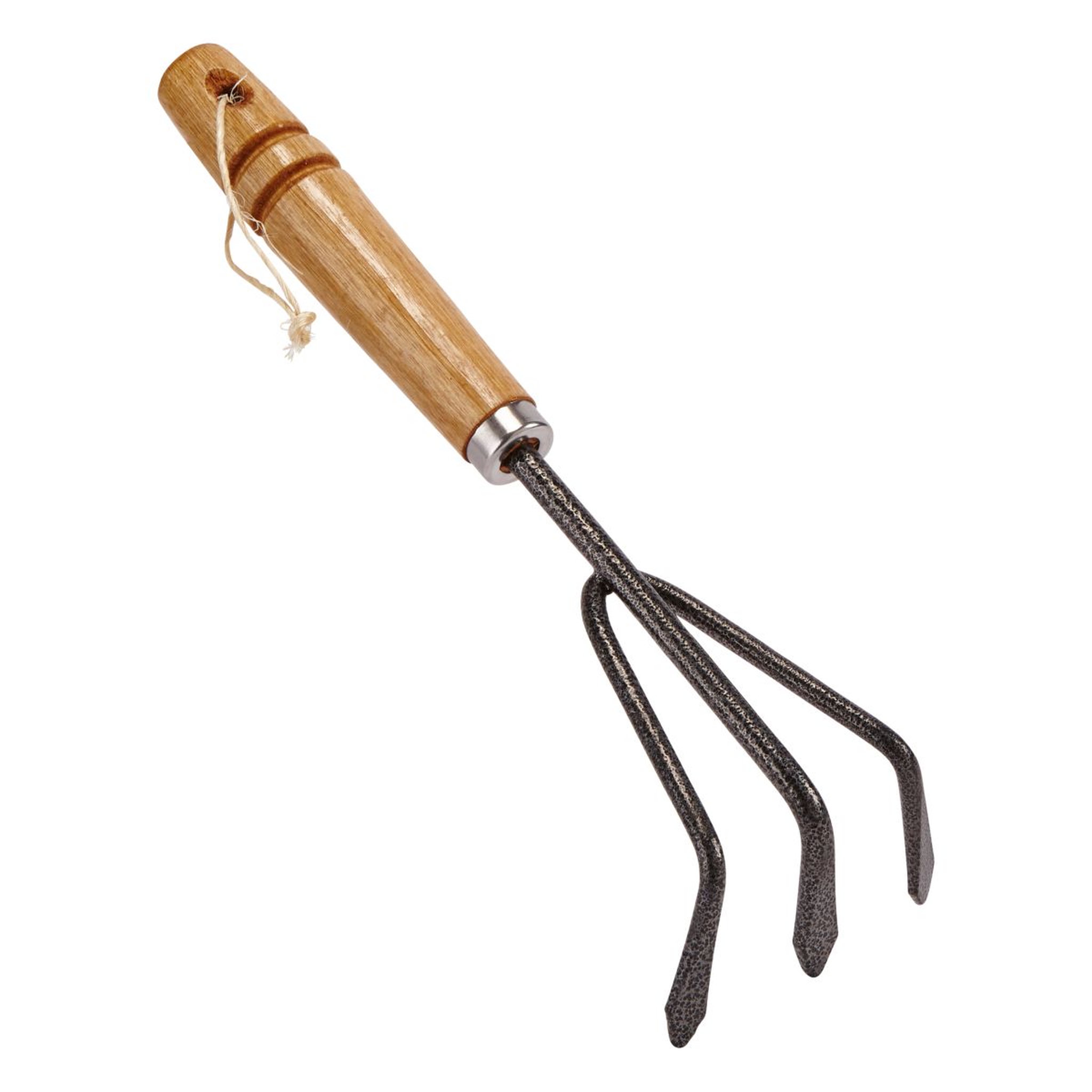 Voir la diapositive 1 : GARDENSTAR Griffe de jardin à 3 dents en bois et acier - 26,5 x 8 cm