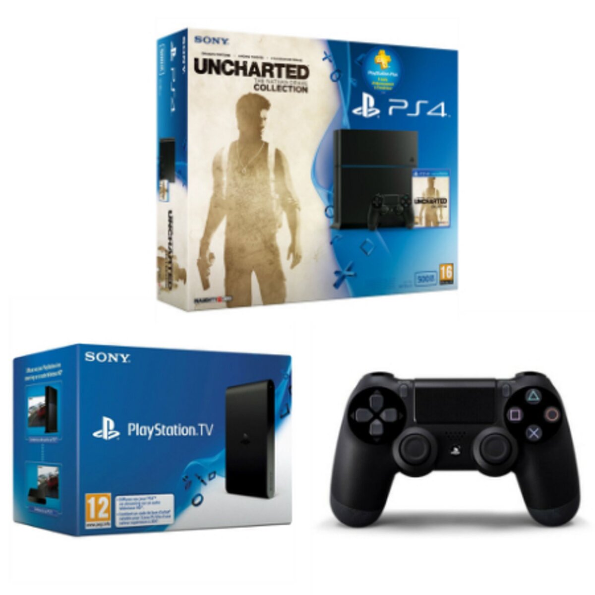 PS4 500 Go + Uncharted : The Nathan Drake Collection + PS Plus 3 Mois + Dual Shock 4 + PS TV