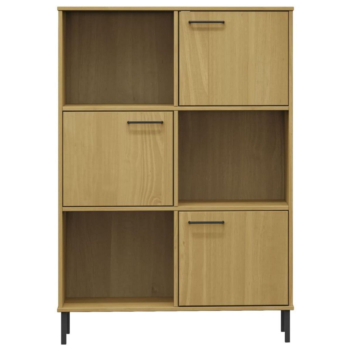 VIDAXL Bibliotheque avec pieds en metal Marron 90x35x128,5cm Bois OSLO