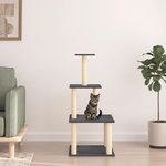 VIDAXL Arbre a chat avec griffoirs en sisal gris fonce 111 cm